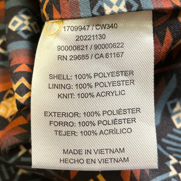 PENDLETON Hooded Rain Jacket Yellow/Goldenrod Aztec Lining W XL Water Repellent - Picture 14 of 16